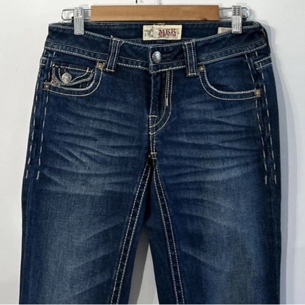 Women's MEK Y2K Chicago  Bootcut Jeans Distressed Sz 25 25x35 NICE Low Rise Y2K